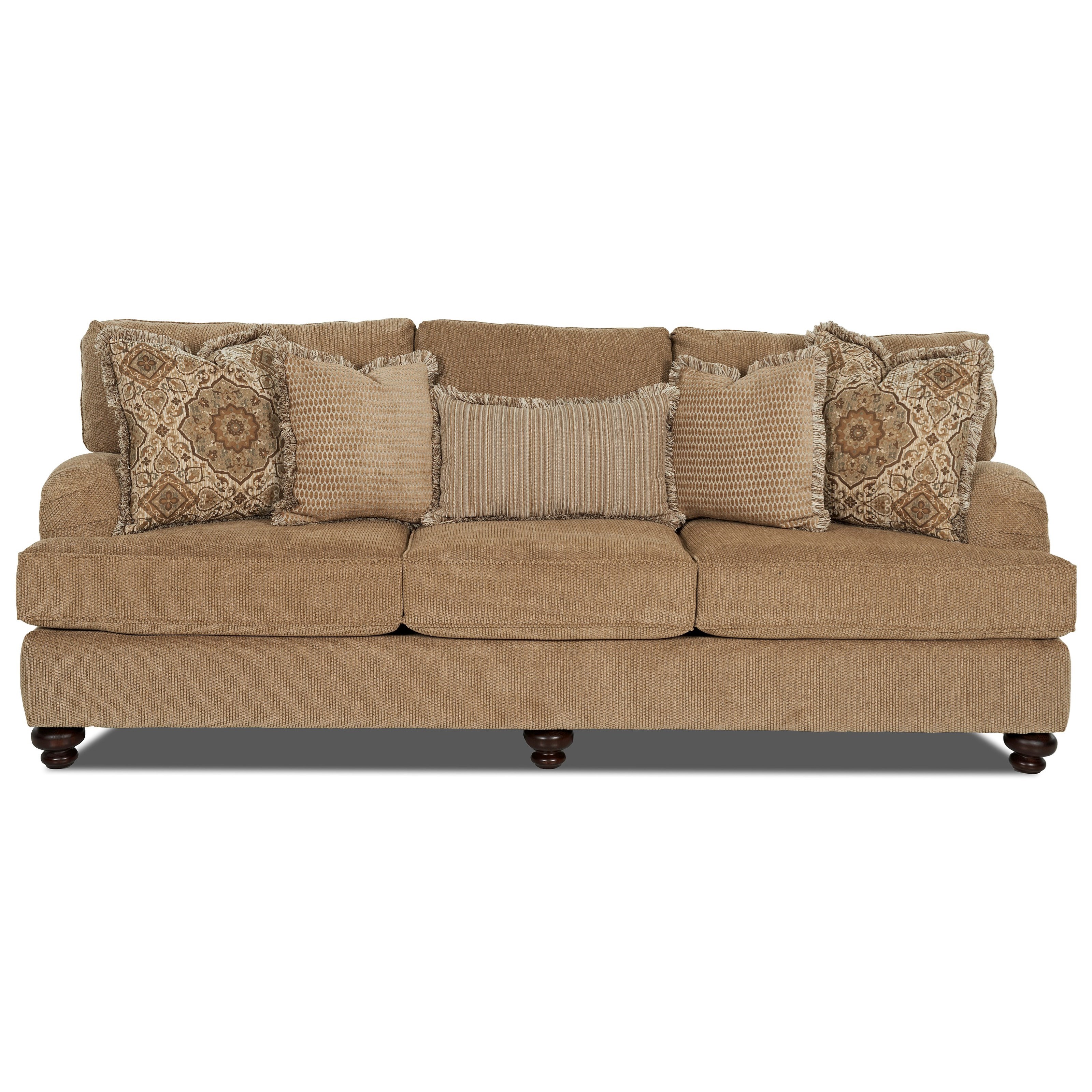 Klaussner Declan Traditional Sofa with Turned Feet Royal Furniture